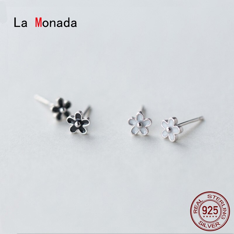 La Monada Koreaanse Minimalistische Stud Vrouwen Oorbellen Zilver 925 Vijf Kroonblad Bloem Fijne Sieraden Zilver 925 Stud Oorbellen Voor Vrouwen