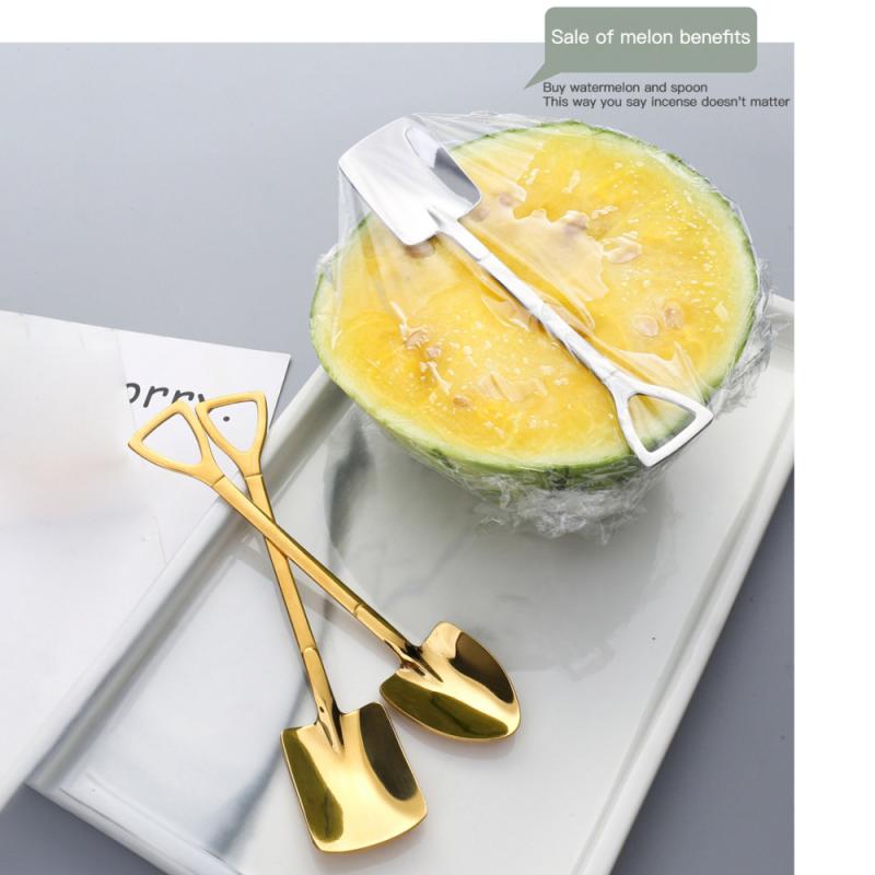 Shovel Small Spoon Fork Taro Spoon Coffee Stir Spoon Stainless Steel Long Handle Spoon Fork Home Small Tools