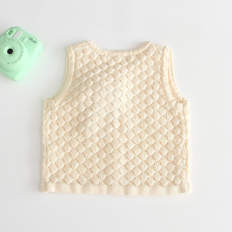 Sodawn Toddler Vest Baby Boy Girl Knitted Sweater Vest Kids Vest Solid Color Cardigan Knitted Children Clothes