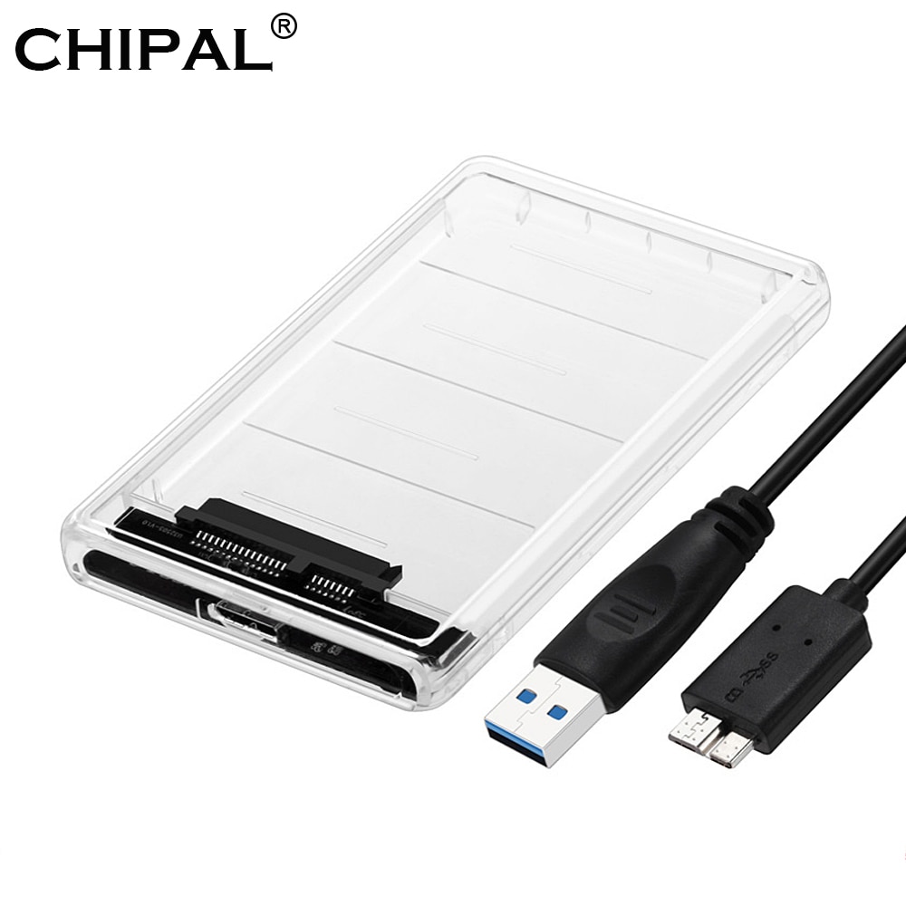 Chipal transparent hdd-fodral 5 gbps typ-c usb 3.0 to sata 3.0 adapter extern 2.5 tum ssd hårddisk hd-hölje uasp-protokoll