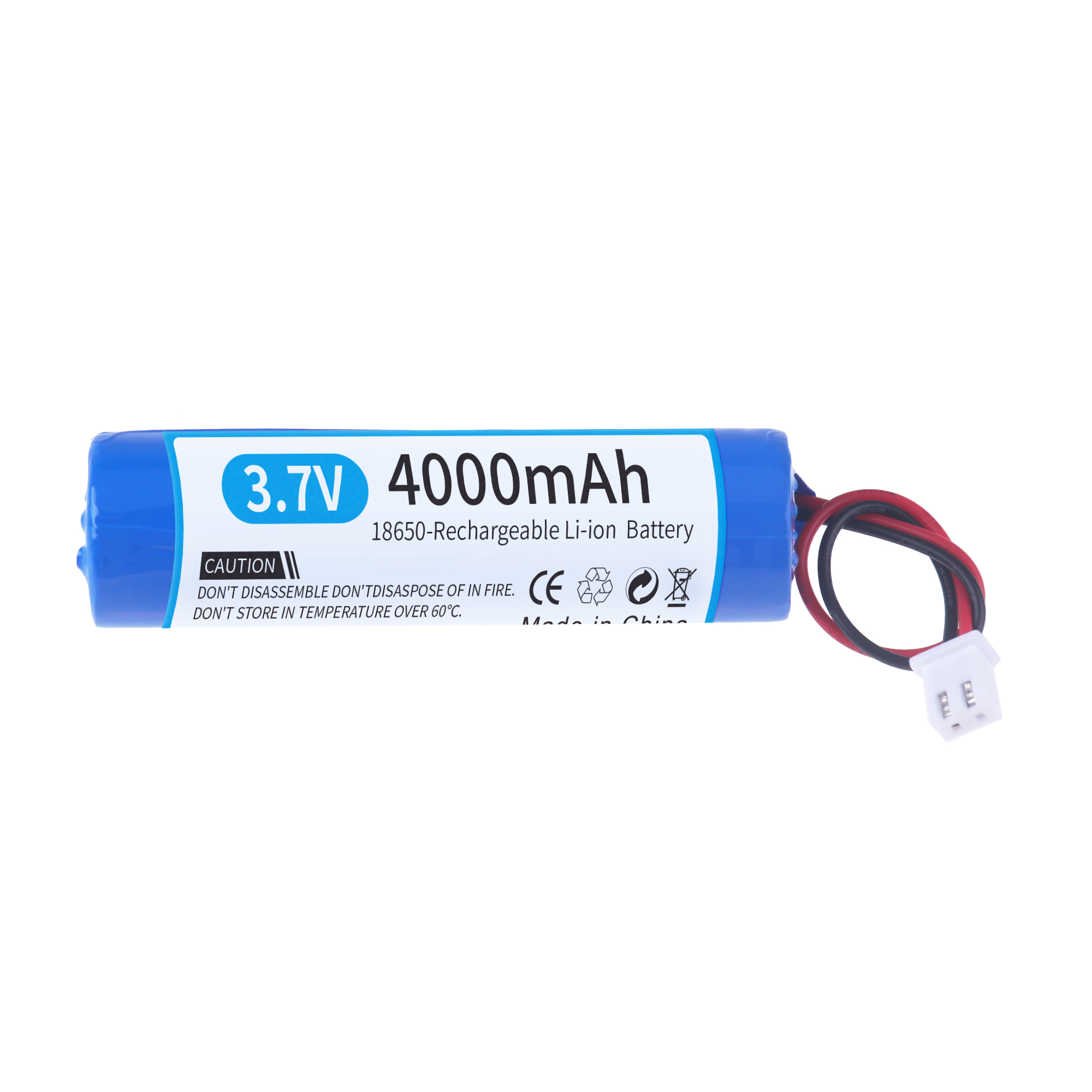 4000 mah 3.7 V 18650 batterie Xh2.54-2p prise li-lon batterie au Lithium Rechargeable avec chargeur horloge Bluetooth Audio batterie