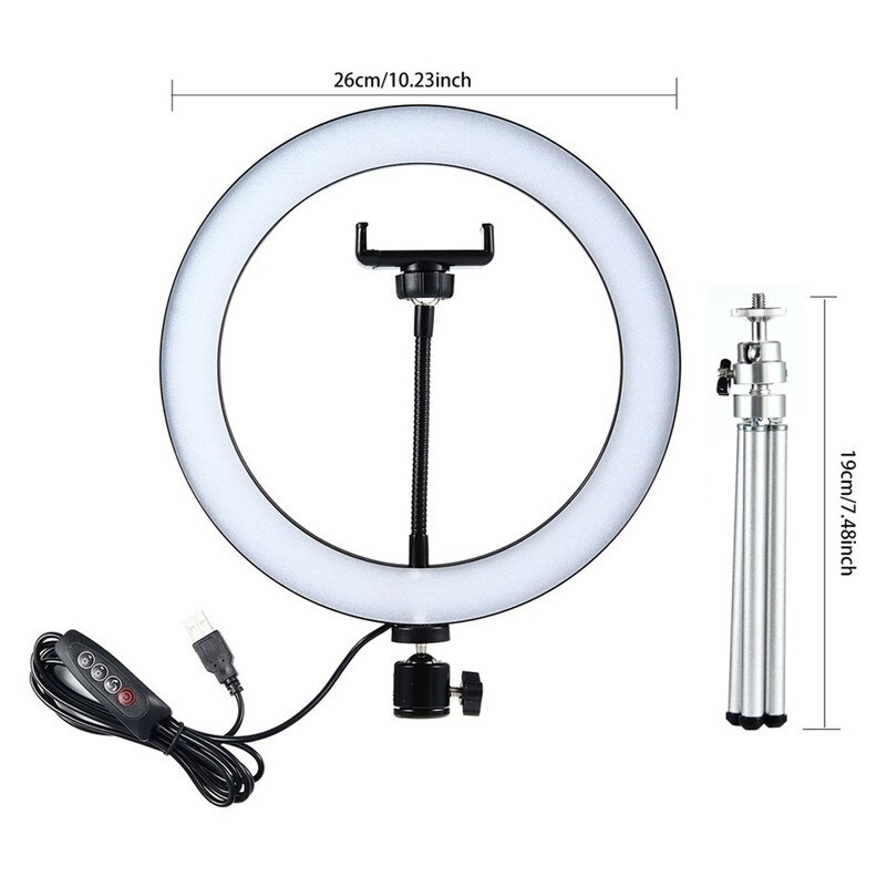 10IN Led Selfie Ring Licht Studio Fotografie Foto Ring Vullen Licht Met Statief Voor Smartphone Make Video