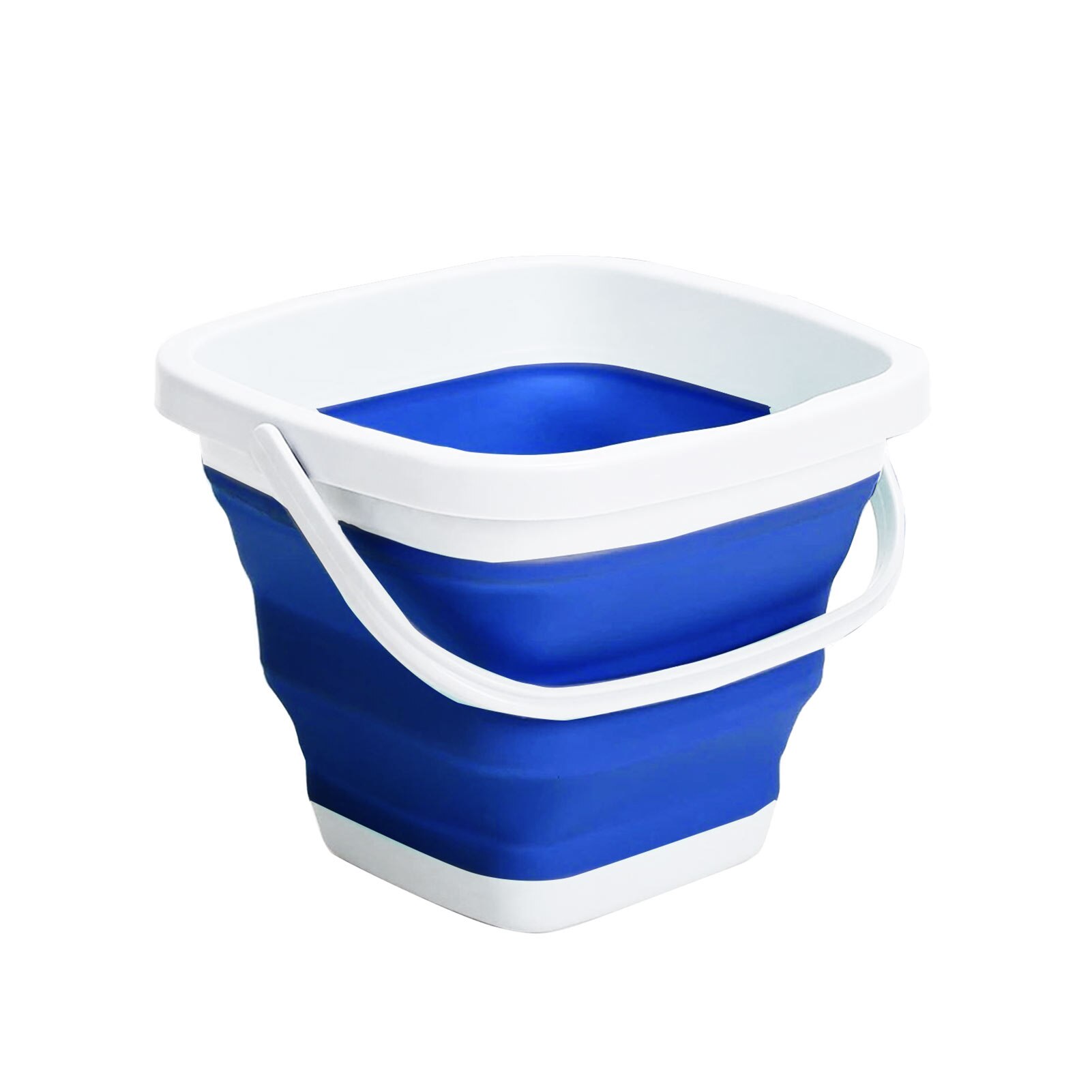 Fishing Car Washing Folding Bucket Portable Space Saving Water Container Picnic With Handle Cleaning Outdoor Survival Gardening: Blue 5L