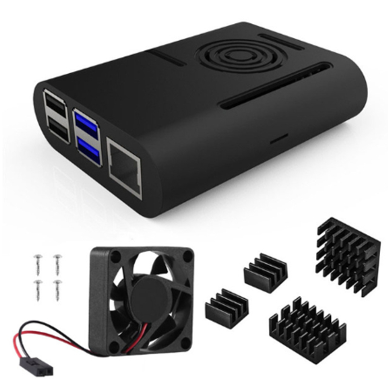 Aokin Raspberry Pi 4 Model B Case met Cooling Fan Heatsink Aluminium Koellichaam Voor Raspberry pi 4 4B Cover