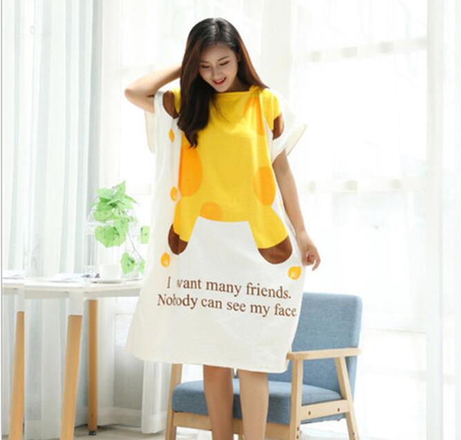 Bawełniany ręcznik materiał dla dorosłych miękkie Super chłonne płaszcz kreskówka szlafrok z kapturem ręcznik plażowy domu szlafrok szlafrok: 2 / S 155-165cm