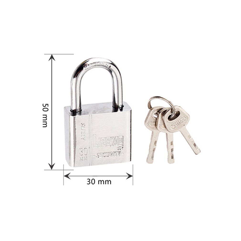 3 Keys Durable Use Heavy Duty High Security Solid Lock Door Gate Box Safety Stainless Steel Padlock
