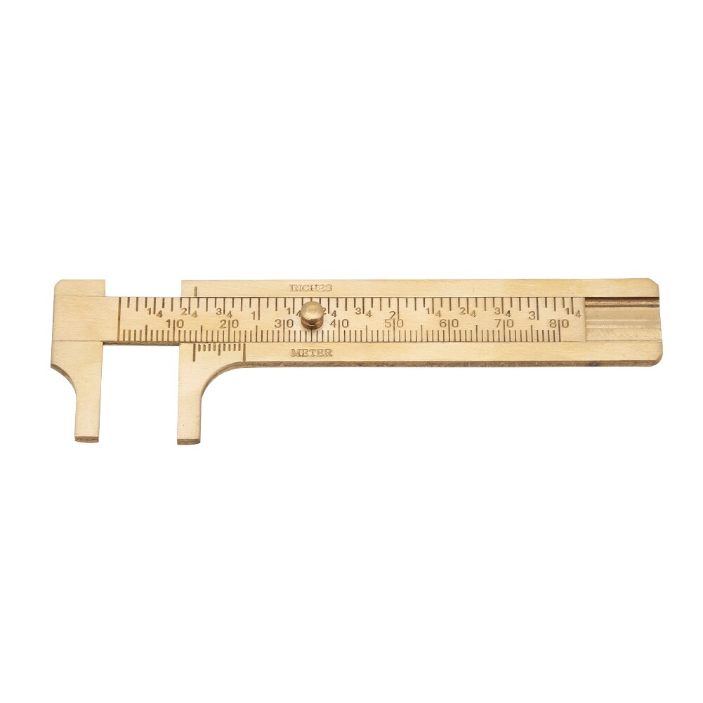 Brass Sliding Gauge Vernier Caliper Ruler Measuring Tool Double Scales Mm/Inch