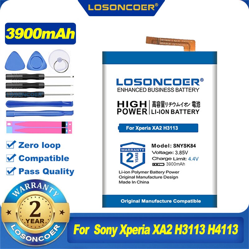 100% Originele Losoncoer SNYSK84 3900Mah Batterij Voor Sony Xperia XA2 H3113 H4113 1309-2682