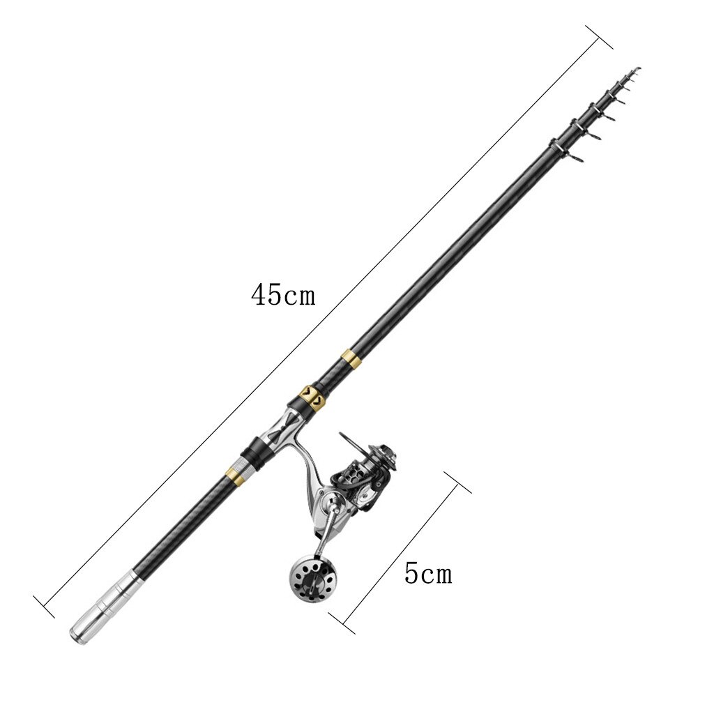 Telescopic Fly Fishing Rod Carbon Fiber Fishing Rod Pole Casting Spinning Mini Saltwater ultra-light handle Pole Fishing Rod#40