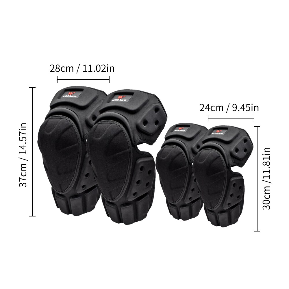 Wosawe Motorfiets Armor Vest Kniebeschermers Elleboogbeschermers Beschermende Gear Set Motocross Racing Off-Road Elleboog Pads Schaatsen Bescherming