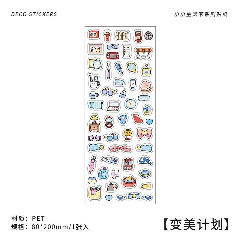 Small Cute Animal Flower Stickers Kawaii Korean Planner Stickers Journal Scrapbooking Stickers For Diy Arts And Crafts: Red