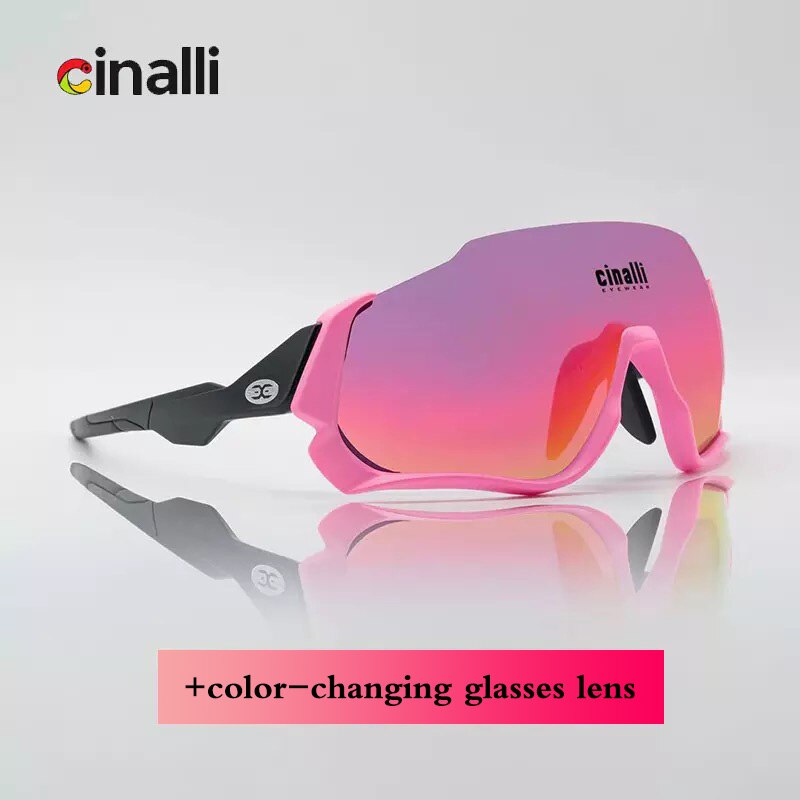 Cinalli Cycling Glasses Outdoor sport sunglasses Running Windproof Speed Skating Sunglasses Polarized color changing glasses: Black orange