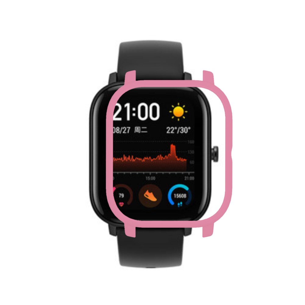 Cubierta colorida de la caja del marco para Xiaomi Amazfit GTS Smart Watch protector de la cáscara para Xiaomi accesorios del reloj Huami Amazfit gts: Rosa