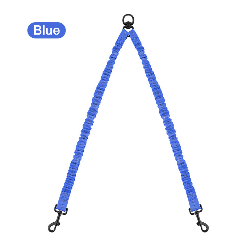 Dubbele Hondenlijn Coupler Reflecterende Sterke Dual Shock Absorberende Huisdier Aangelijnd Lead 360 ° Geen Wirwar Voor Small Medium Large honden: Blauw