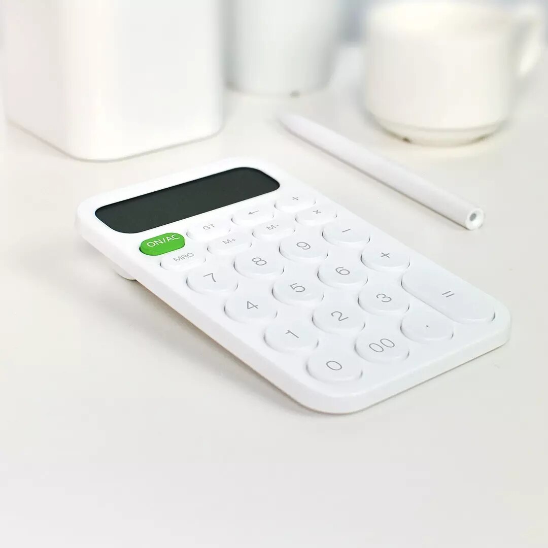 Miiiw Portable Calculator LED 12-digit Display Simple Home Office School Mini Pocket Electronic Calculator