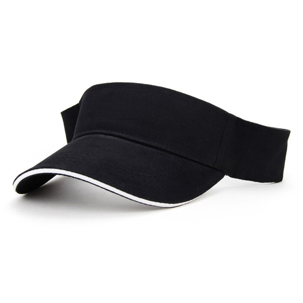 Men Women Adjustable Casual Party Running Sunscreen Outdoor Visor Cap Summer Sports Training Adult Tennis Golf Solid: Black