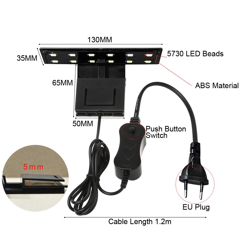 Aquarium Verlichting Aquarium Led Verlichting Aquatic Plant Waterdicht Clip-On Aquatische Led X9/X7/X5/x3 Eu Plug Aquarium Verlichting Aquatic