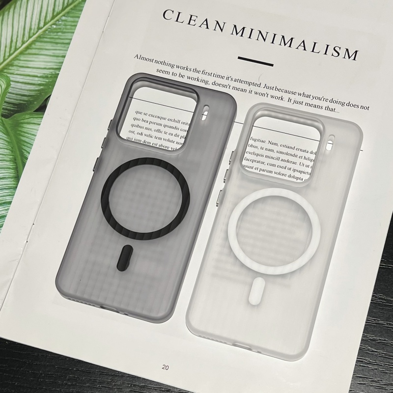 Coque magnétique Ultra fine à rayures ondulées, Charge sans fil, étui Magsafe pour Xiaomi Mi 15 14 13 Redmi K60 K70 Ultra Pro, couverture rigide