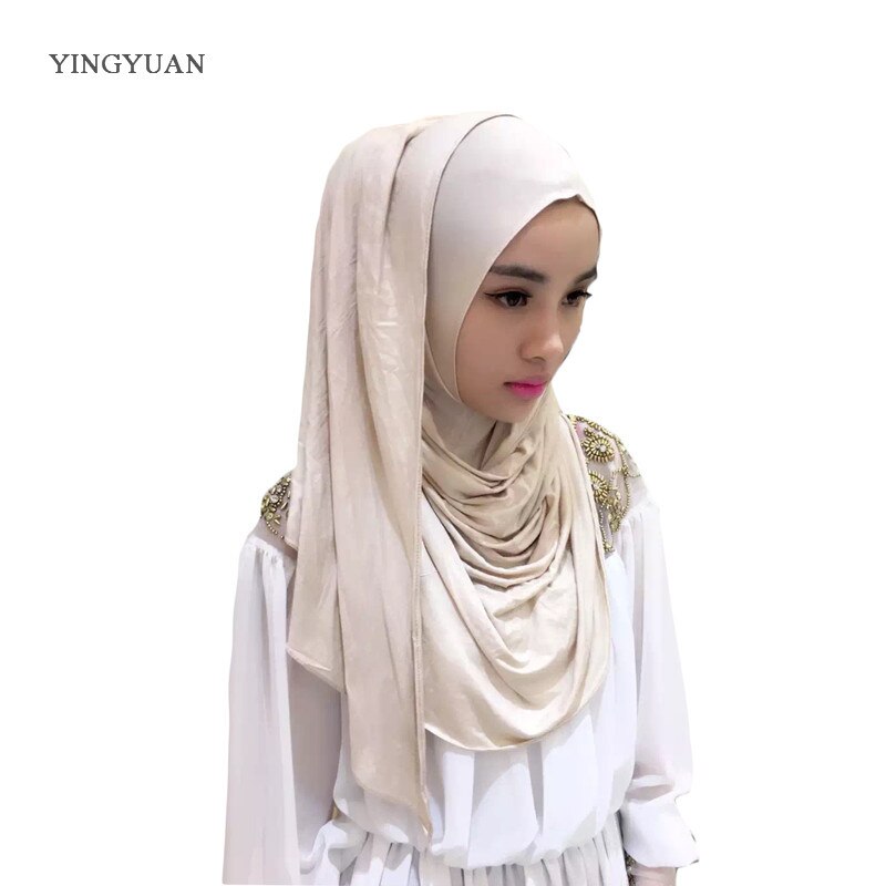 0TJ57 180*70 cm Solid Hijab Vrouwen Van Sjaals Moslim Hijaabs Hijab Mooie Mode Sjaal Cap (with1 Undescarf