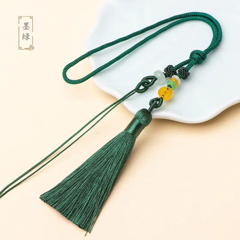 Hermosas borlas, flecos de hilo de poliéster, colgantes decorativos, adornos artesanales, llavero DIY, accesorios de cortina: Café ligero