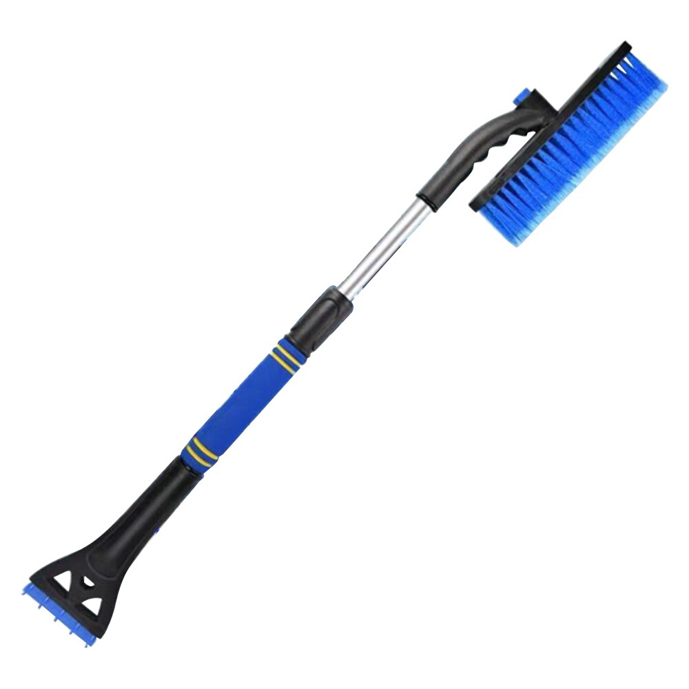 Multifunctionele Sneeuw Borstel Aluminium Ijs Schop Telescopische Ontdooien Tool Voor Voorruit Sneeuw Verwijderen Vorst Bezem Cleaner: Blue  A