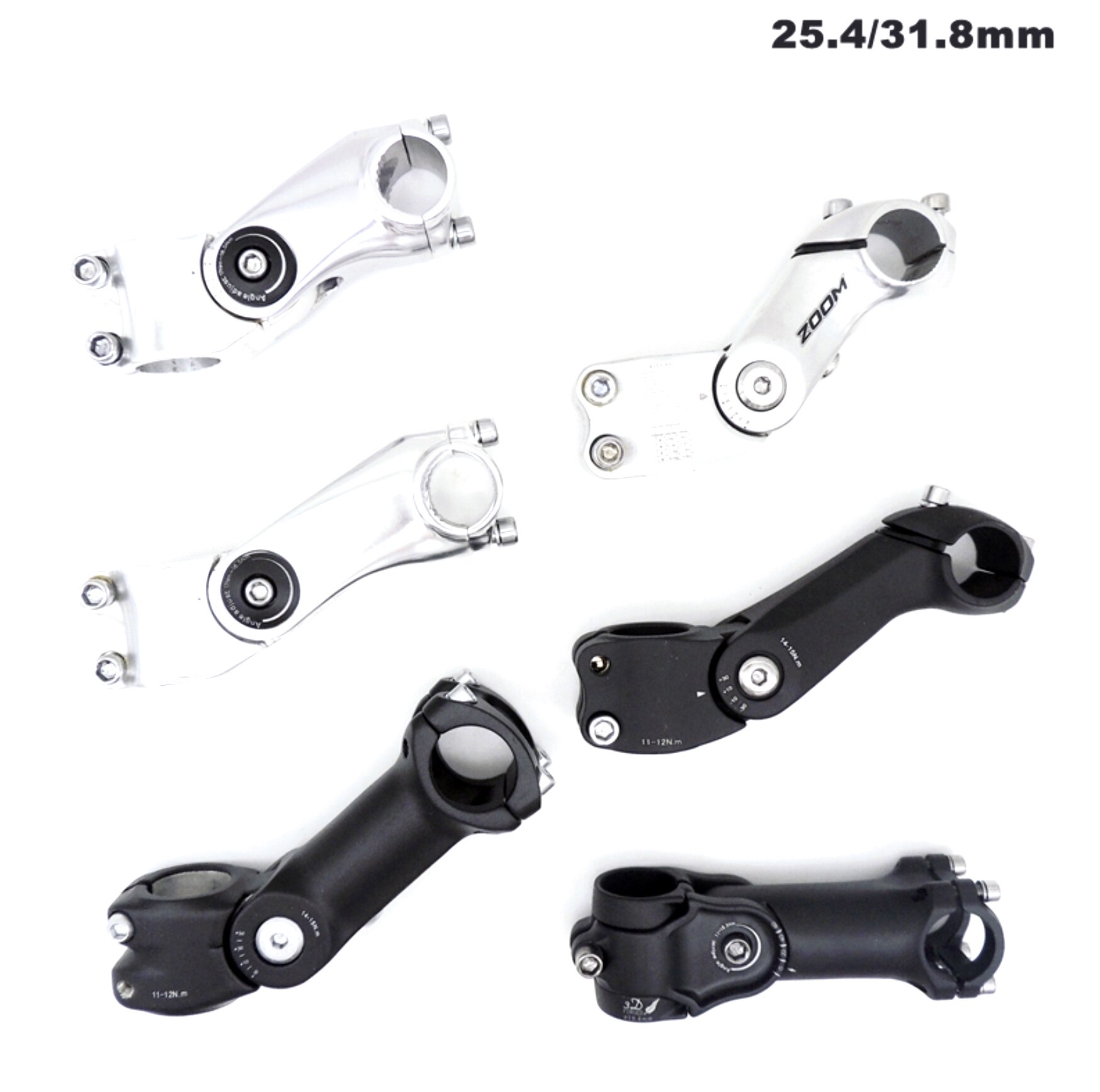 Bicycle Handlebar Stem Ultralight MTB Road Bike 25.4/31.8mm Adjustable Bike Stem 3D Aluminium Alloy