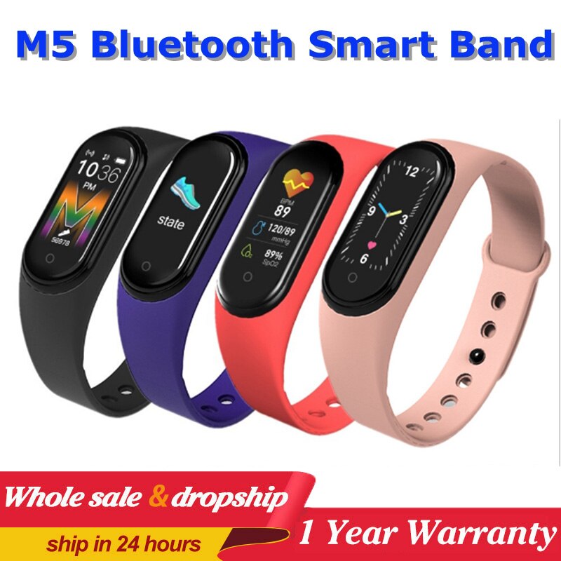 M5 Smart Horloge Vrouwen Bluetooth Call/Muziek Slimme Band Waterdicht Hartslag Bloeddruk Mannen Gezondheid Polsbandje Slimme Armband