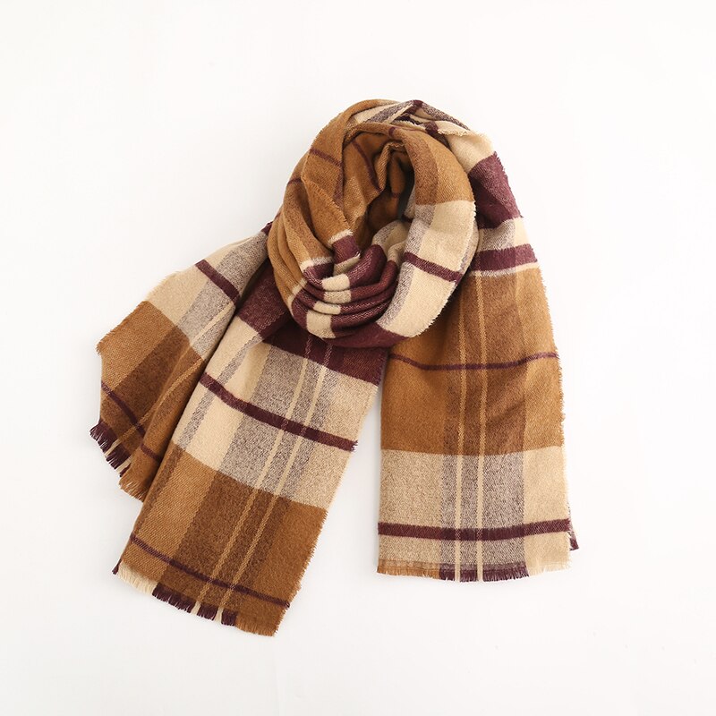 Sjaals dames winter warm geruit kasjmier kwast lange sjaal sjaal europese stijl trendy all-match dames omslagdoeken dagelijks chic