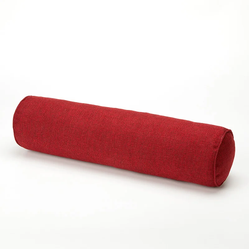 Oreiller Rond Soutien Cervical Coussin de Nuque Appui-Tête avec Taie d' oreiller Lavable Coussin cylindrique en microbilles pour le cou, la taille, le dos, la tête, le voyage, 9,15x60cm