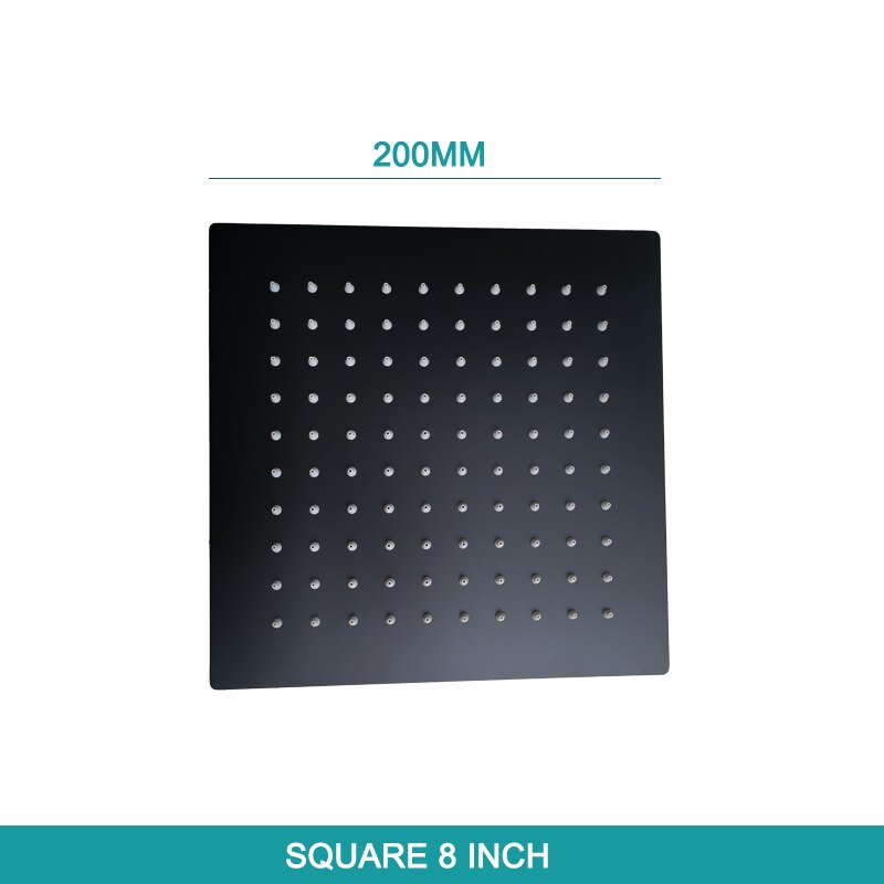 Badkamer Overhead Muur Plafond Gemonteerde Douche-Arm Top Hoofd Douche Mat Zwart Neerslag Badkamer Grote Vierkante Ronde Ovale Ovale: DS0004BK-86