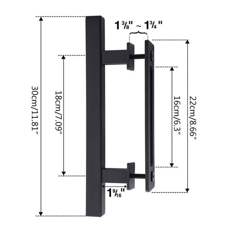 A9LB Slide Door Pull Handles Carbon Steel Pull Push Plate Heavy Duty for Replacement Cabinet Closet Drawer Garage Shed