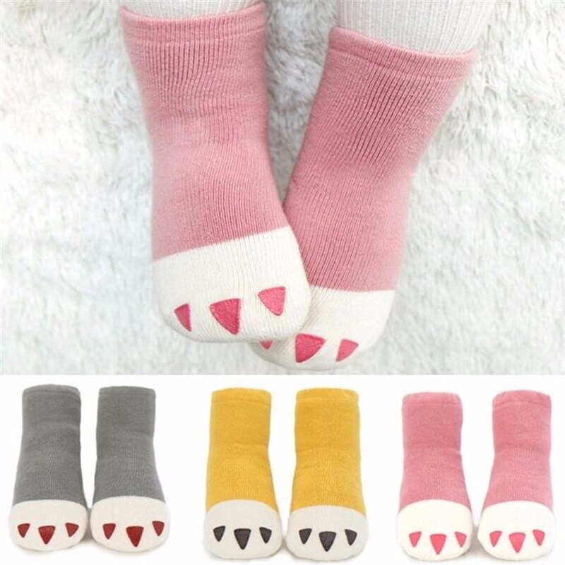 Hiver épais filles garçons enfant chaussettes bébé coton patte décontracté Meias Infantil anti-dérapant Terry chaussettes doux 0-2 ans