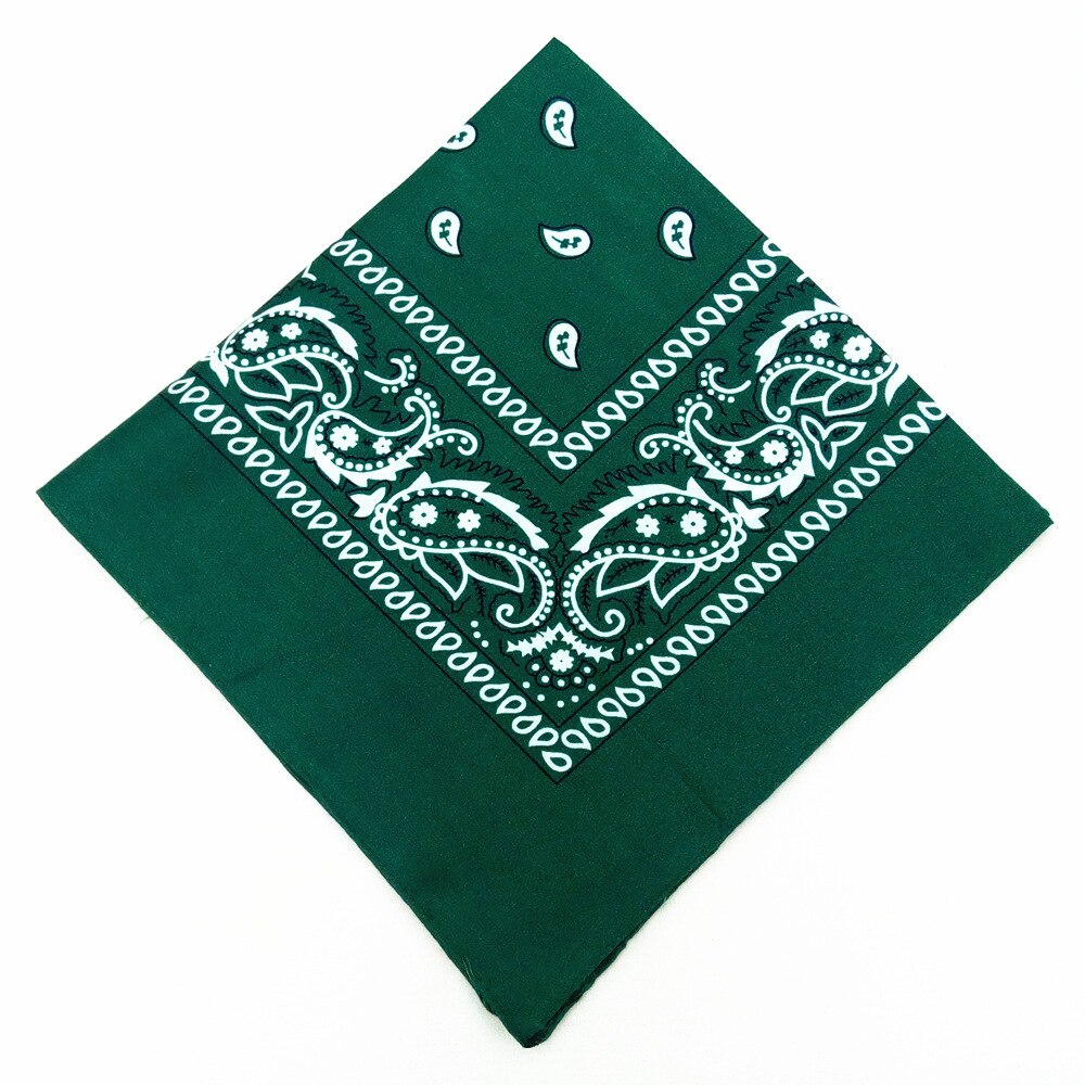 Hip Hop 100% Cotton Bandana Square Scarf 55cm*55cm Black Red Paisley Headband Printed For Women/Men/Boys/Girls: Army Green