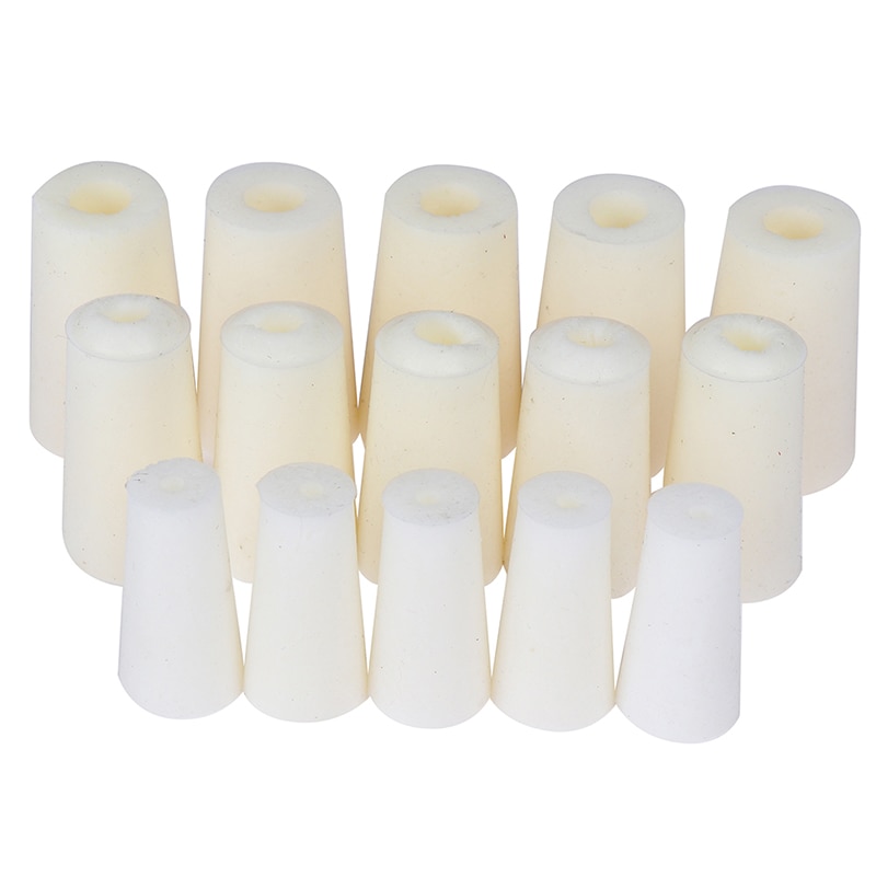 Tapón de silicona para tubo de ensayo de laboratorio, tapón de vino, orificio de válvula de cierre cerrado, 5 uds.