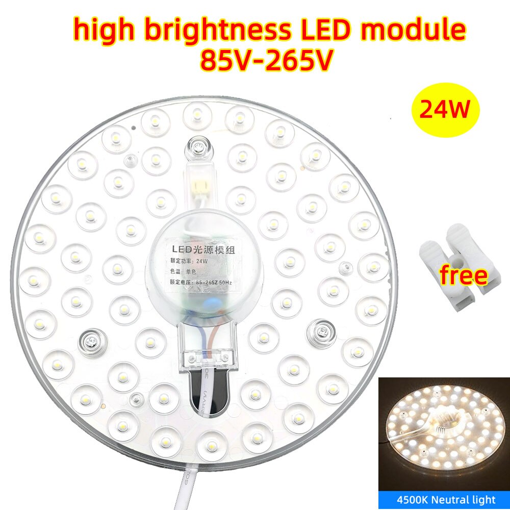 Ceiling Lamps LED Module 85-265V AC220V 110V 36W/18W/24W LED Light Replace Ceiling Lamp Lighting Source Convenient Installation: 24W Natural  2pcs
