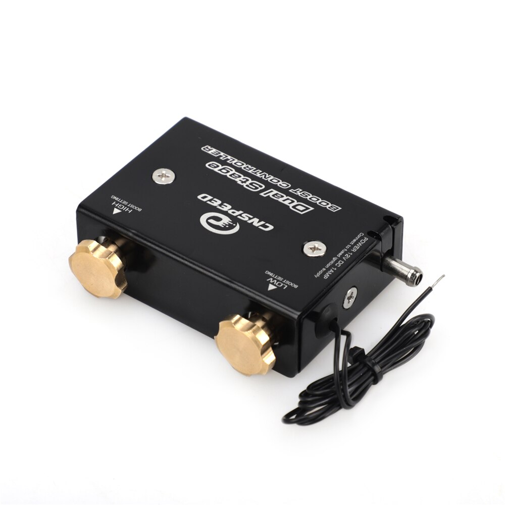Adjustable Black Dual Stage Electronic Turbocharger Turbo Boost Controllerl Aluminum + Rocket Switch YC101545