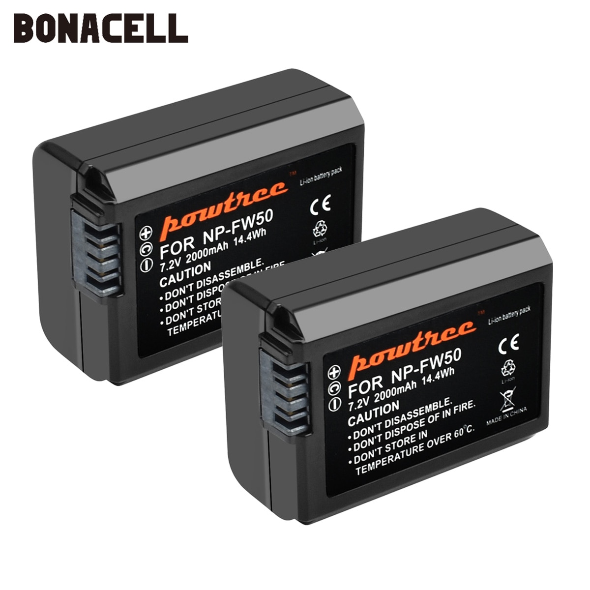 Bonacell 2000mah NP-FW50 NP FW50 batería AKKU para Sony NEX-7 NEX-5N NEX-5R NEX-F3 NEX-3D alfa a5000 a6000 DSC-RX10 Alpha 7 a7II