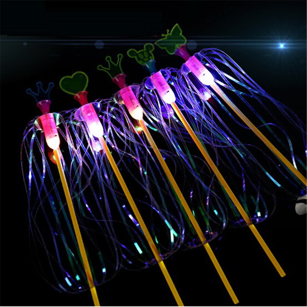 1Pc Rainbow Magic Stick Wand Led Bubble Bloem Kleurrijke Shining Light Wand Stok Speelgoed Kinderen Beste Cadeau