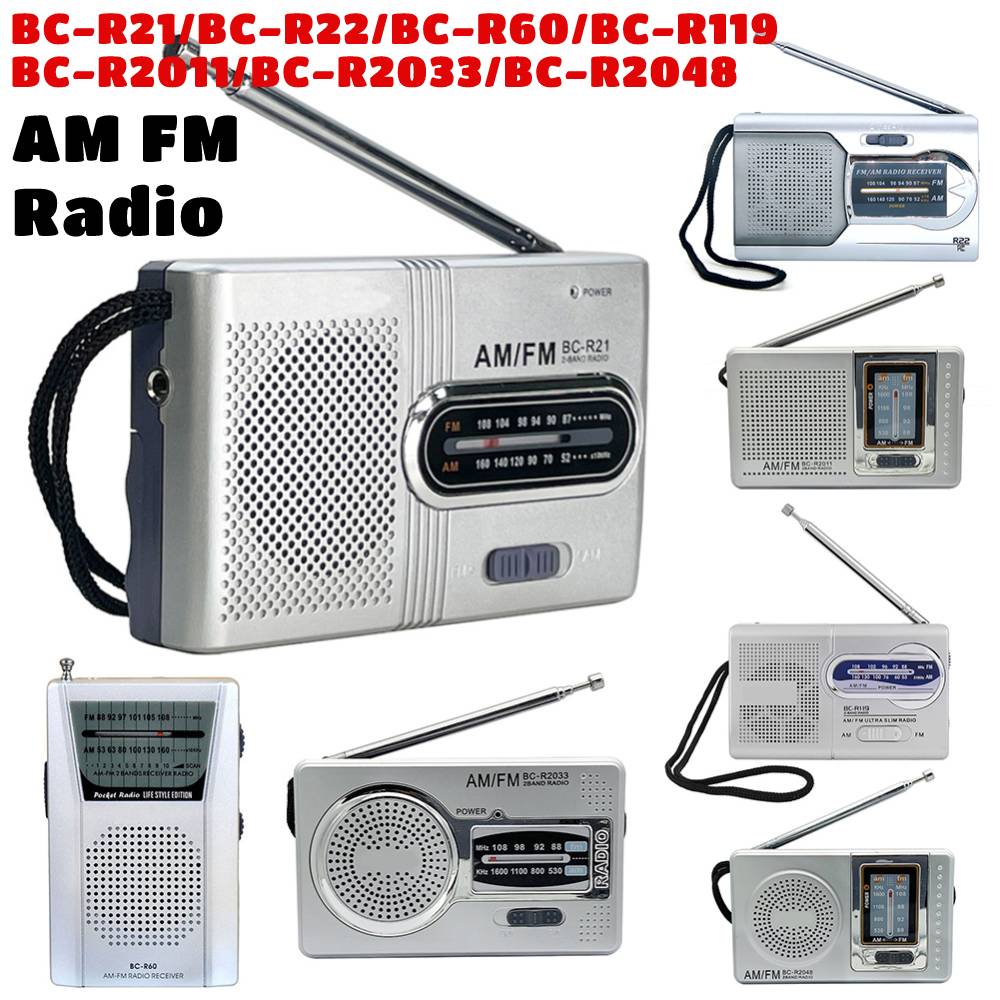 Przenośne radio AM FM zasilane bateryjnie Mini odbiornik radiowy z anteną Łatwe w użyciu dwuzakresowe radio do użytku wewnątrz i na zewnątrz