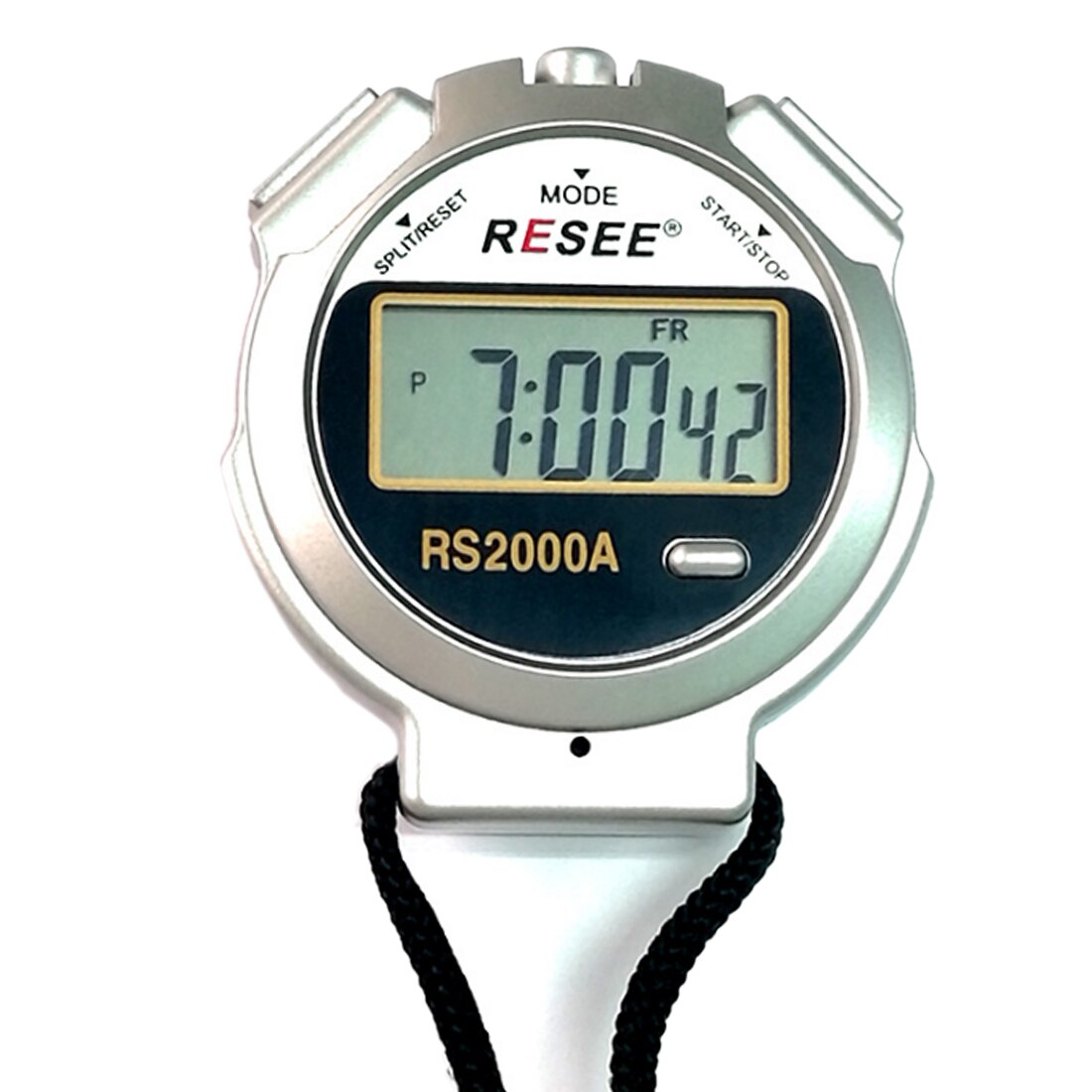 Multi-Function Single Rows Display Two Memory Sports Stopwatch Battery Powered Digital Timer - Black + Grey