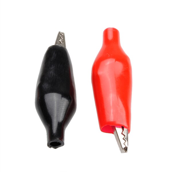 For Electric Test 12Pcs Red Black Insulation Boot Metal Alligator Clips Accessories Universal Small Spring clip Crocodile Clips