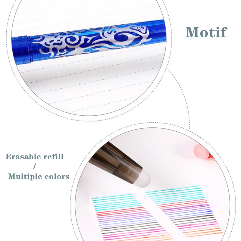 8PCS YDNZC Erasable Pen 8 Colors Ink Gel Pen of Styles Rainbow Best-selling Drawing Stationery Pens For School