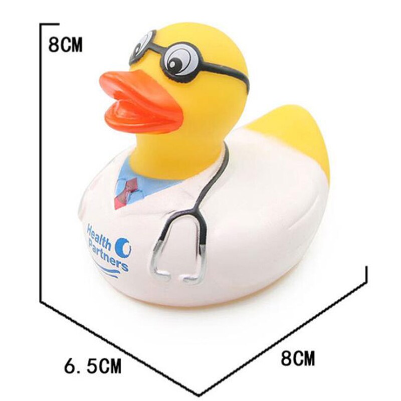 ESALINK 8-12Cm Bath Toys Rubber Duck Police Duck Water Toy Cartoon Shower Floating Toy Baby Toys For Girls: YN083-1PCS