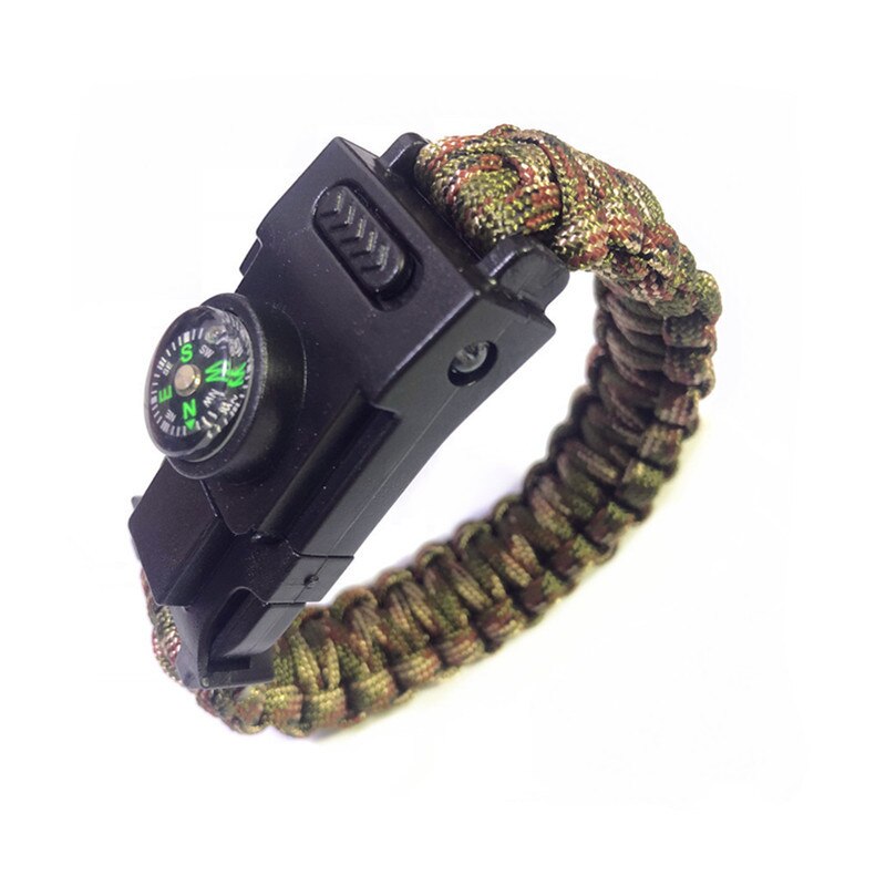 Ulkona osoitin kompassi paracord 550 tacitcal camo rannekoru kiipeily hätäranneke matkailu rannekello tyyppinen rannekoru