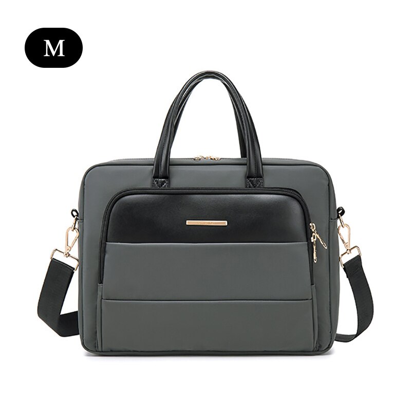 Capacity Briefcase Travel 13 14 15.6in Laptop Document Organizer Shoulder Bag Business Ipad Phone Notebook Storage Handbag X133C: Gray M