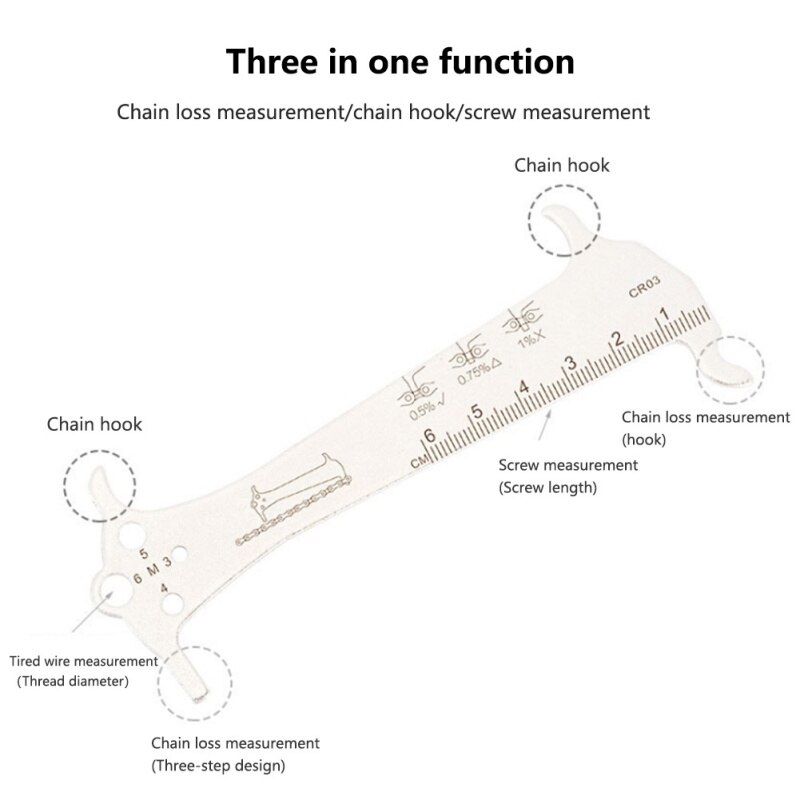 3 In 1MTB Bike Chain Length Checker Stainless Steel Bicycle Chain Gauge Wear Measure Indicator Repair Tool Bicycle Chain Checker
