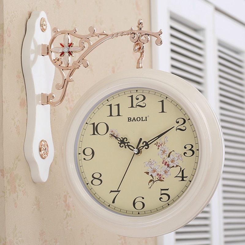 Reloj de pared grande de doble cara, reloj de pared Vintage, mecanismo de relojes digitales, moderno, accesorios de decoración del hogar