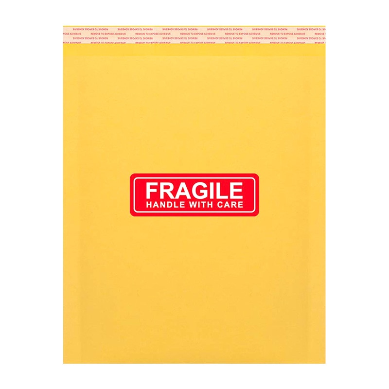 500 Stks/partij Fragiele Waarschuwing Label Sticker Logistiek Accessoires Waarschuwings Bord Handvat Met Zorg Houden Express Label Lijm