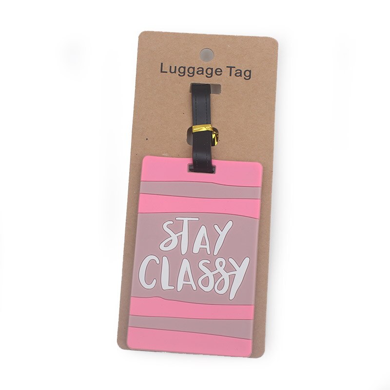 Reizen Accessoires Houd Kalm Bagagelabel Mode Vrouwen Silicagel Koffer ID Adres Holder Bagage Boarding Tag Draagbare Label: 2