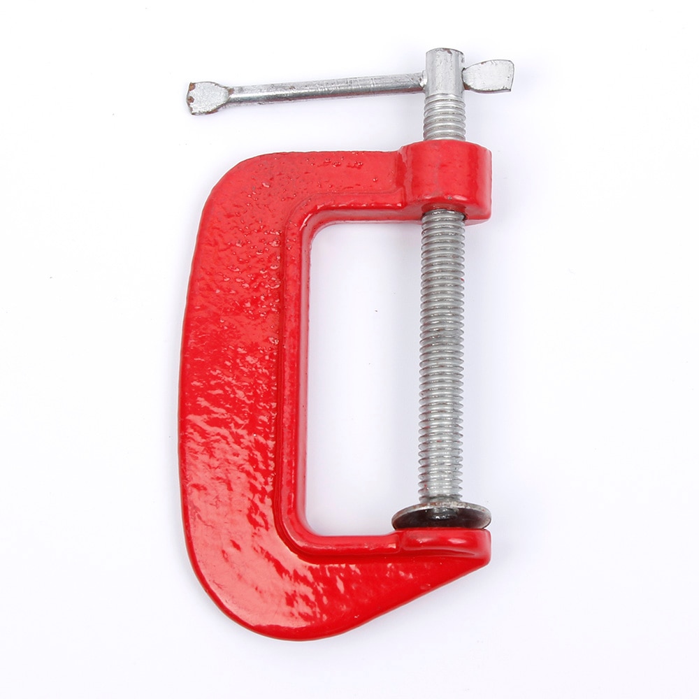 Adjust Heavy Duty G Clamp 1/2/3inch C/W Soft Jaw Pads 25mm -100mm G Clamp Iron Red For Woodwork Metal Clamping